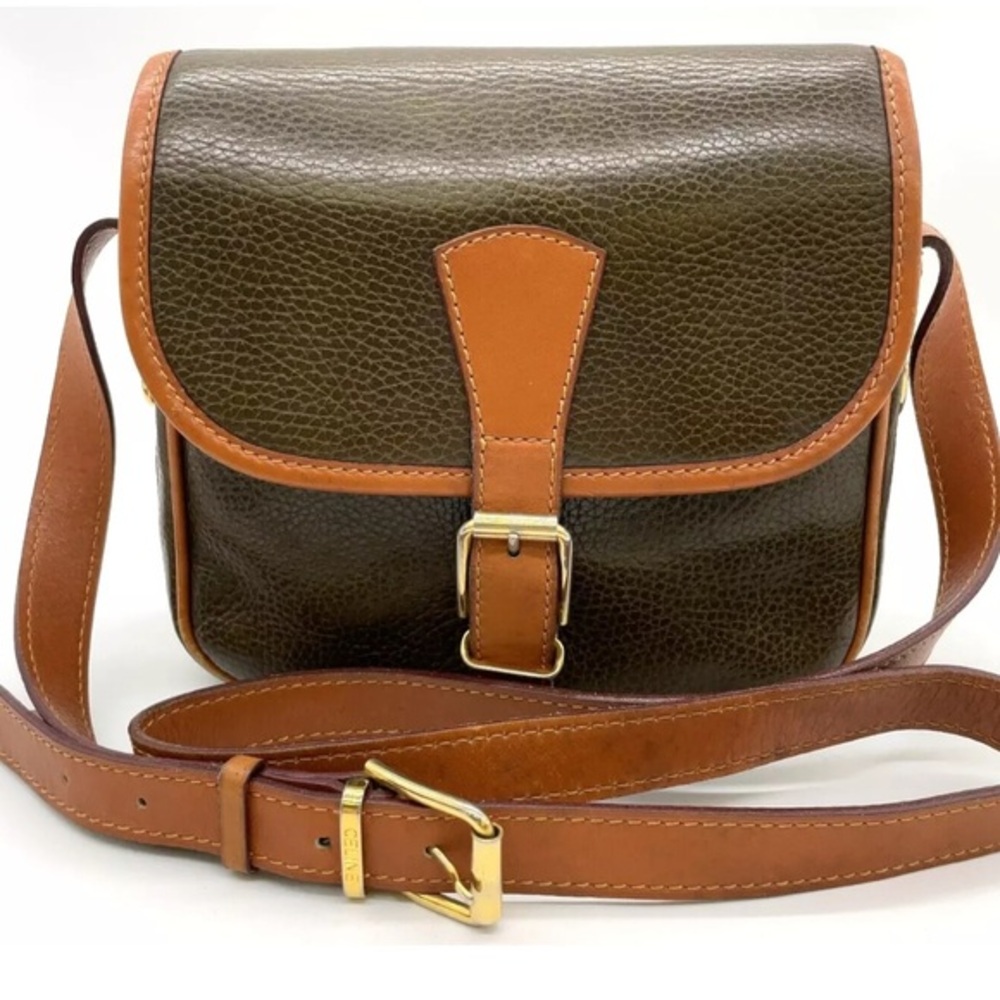 Celine Brown and Tan Leather Crossbody Bag in mint condition luxurious chic